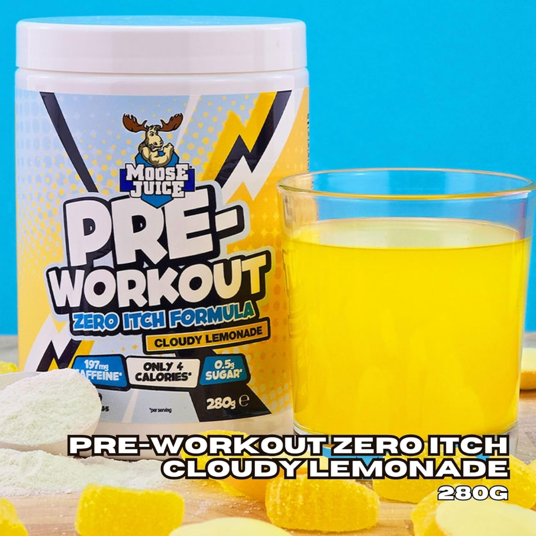 Muscle Moose Pre-Workout - Zero Itch Formula 280g Cloudy Lemonade