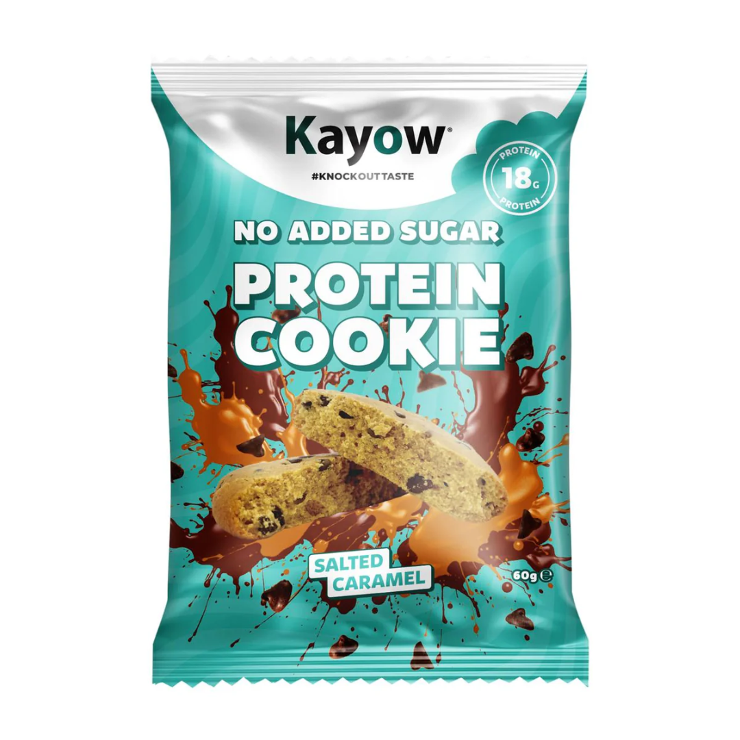 Kayow Nutrition No Added Sugar Protein Cookies 12x60g Salted Caramel