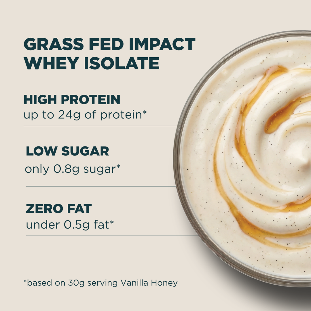MyProtein Grass Fed Impact Whey Isolate Powder 1kg Vanilla Honey