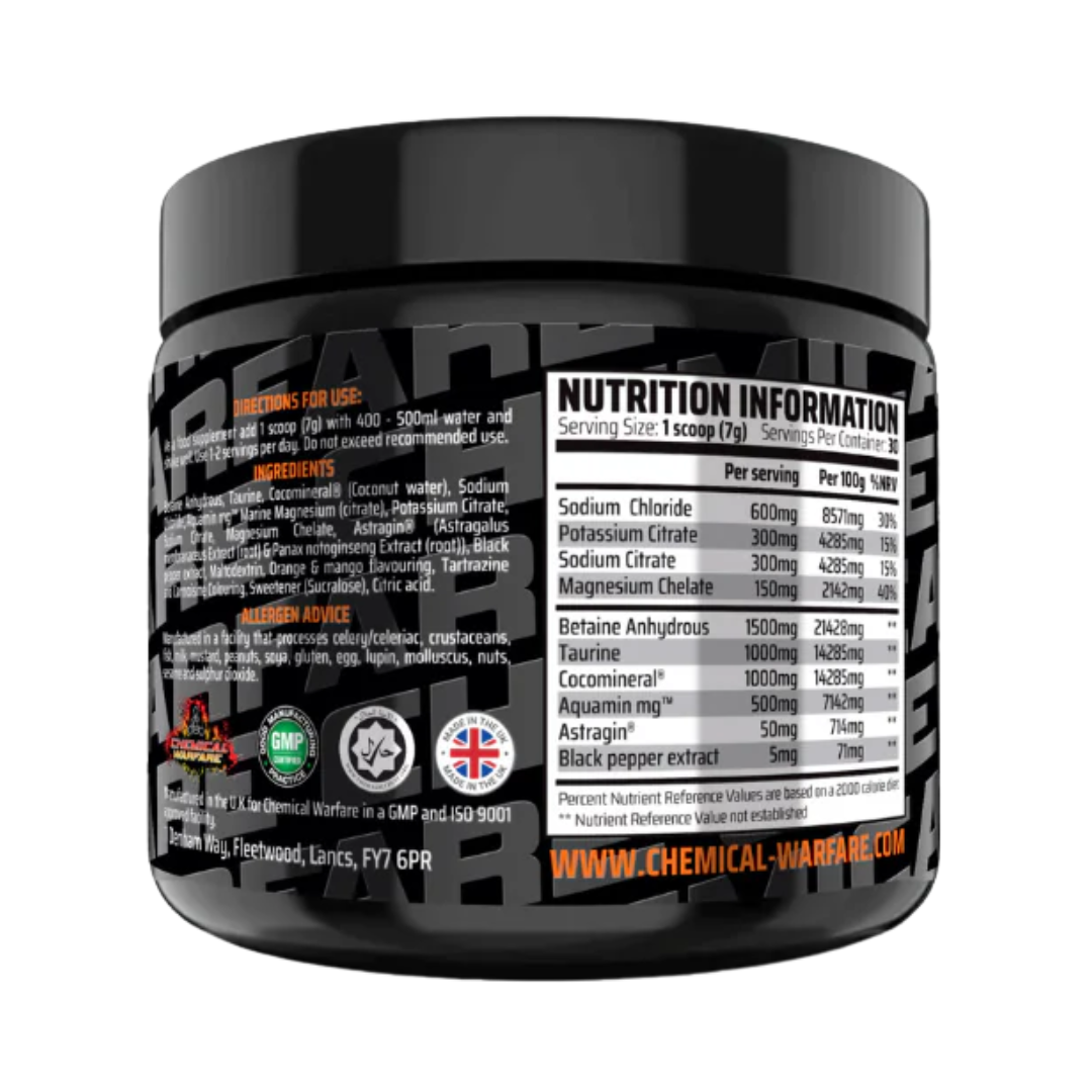 Chemical Warfare HYDRATE: Electrolyte Blend 1kg Orange and Mango