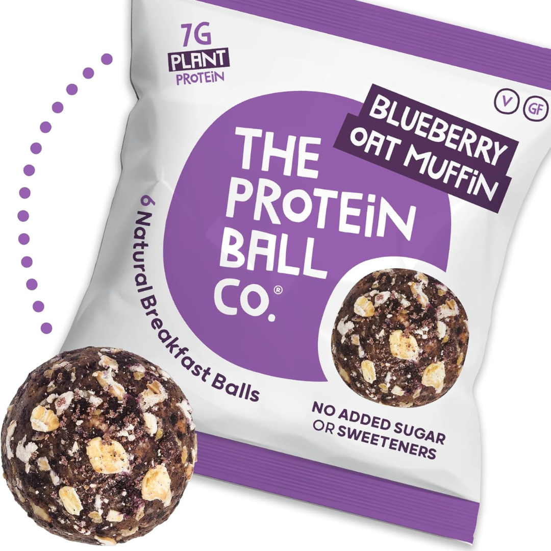 The Protein Ball Co Blueberry Oat Muffin Protein + Vitamin Balls (Breakfast To-Go) 10x45g
