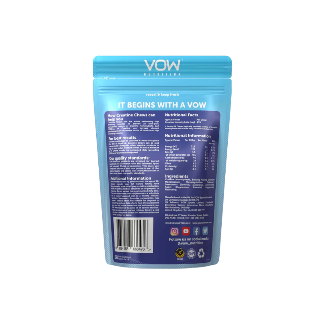 VOW Nutrition Creatine Chews 100 Tabs Mint