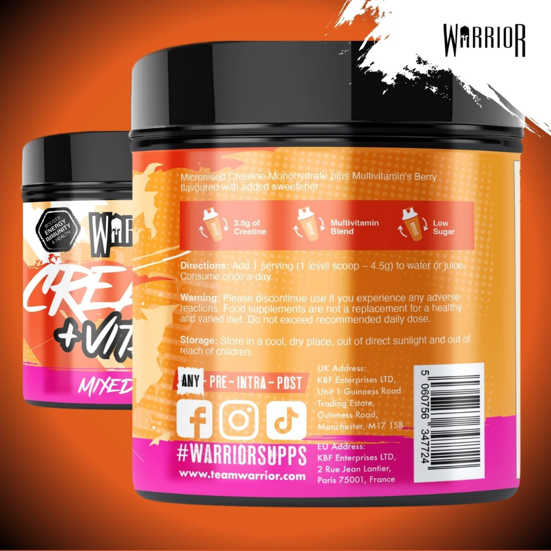 Warrior Creatine Plus Vitamins 360g Mixed Berry
