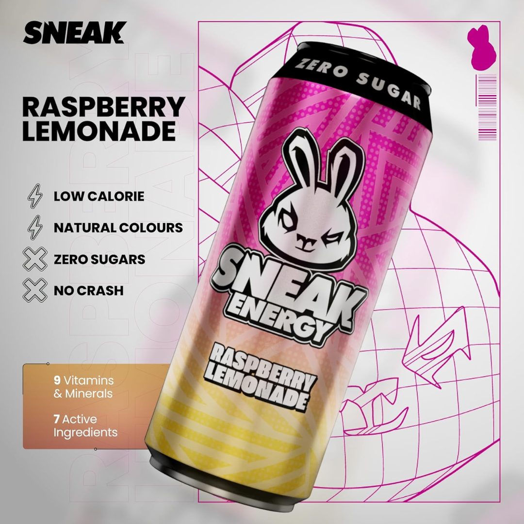 SNEAK Energy 12x500ml Raspberry Lemonade
