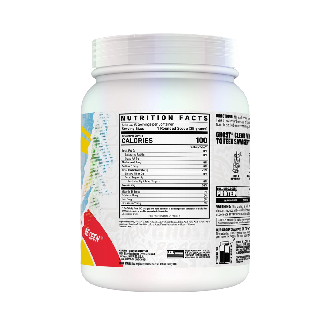 Ghost Clear Whey 640g Rainbow Candy Sour Strips