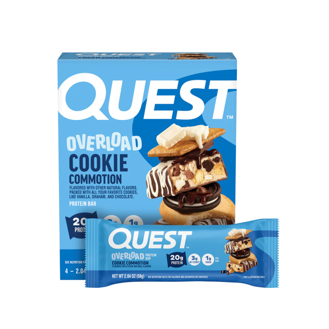 Quest Nutrition Overload Protein Bar 12x60g Cookie Commotion