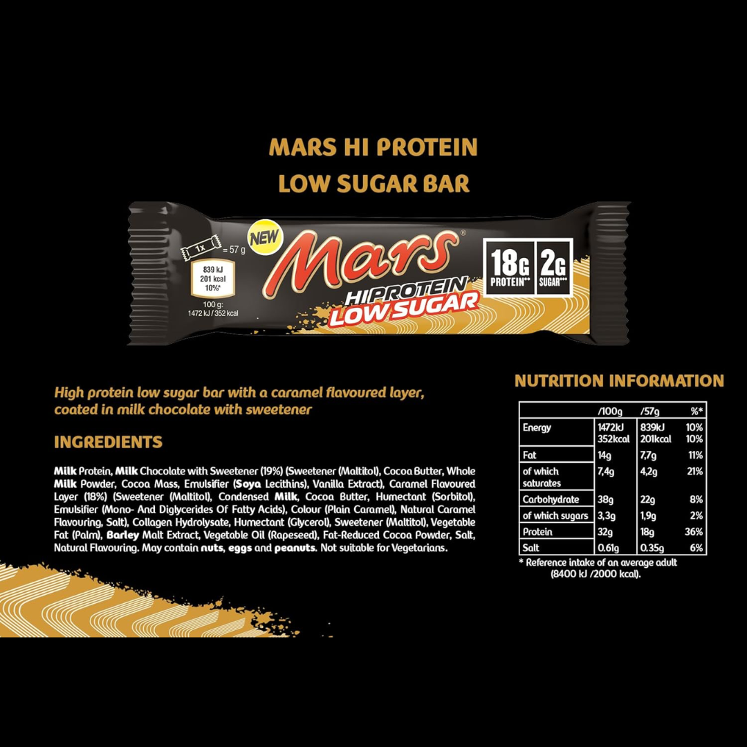 Mars Hi Protein Low Sugar Bar 57g Original