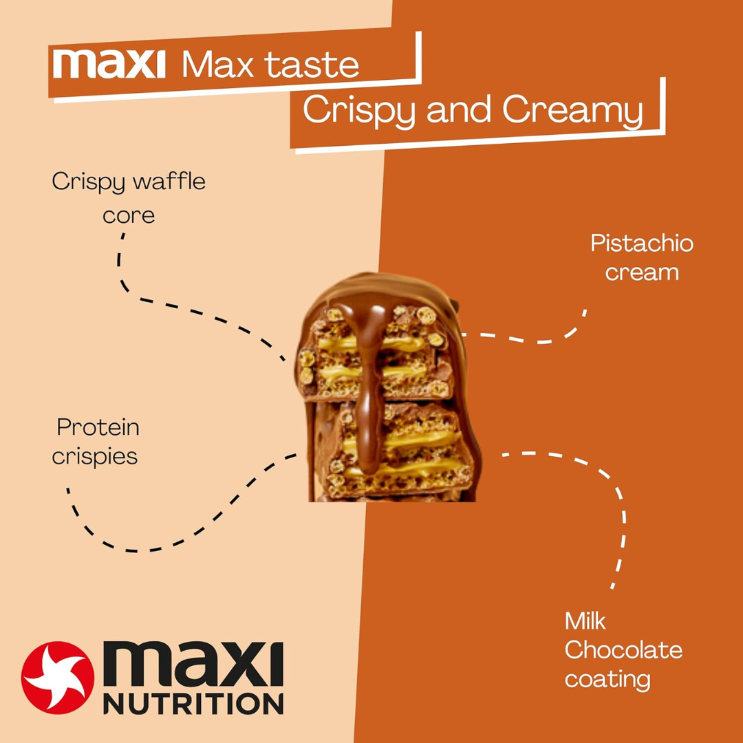 MaxiNutrition Protein Waffle Bar 12x40g Pistachio Spread