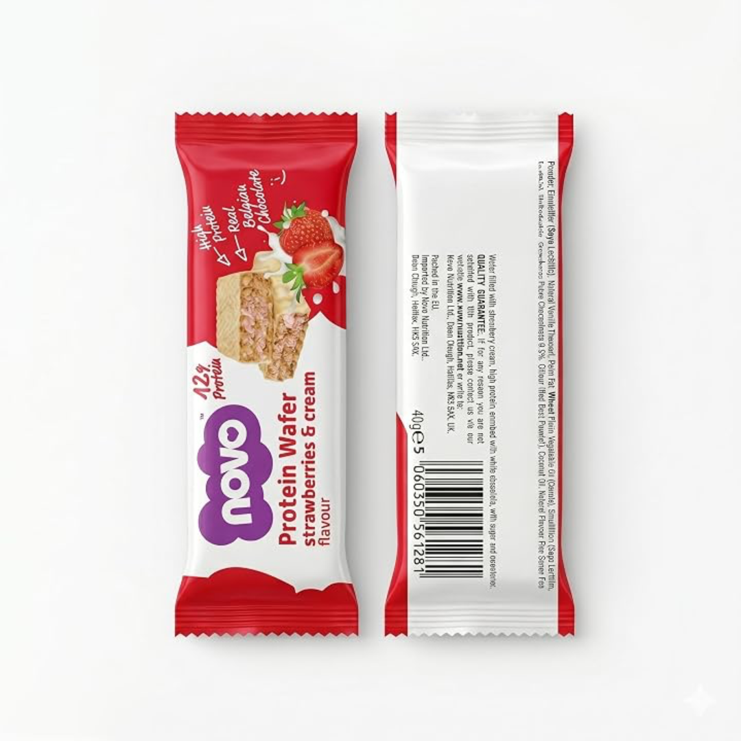 Novo Nutrition Novo Protein Wafer Bar 12x40g Strawberries and Cream