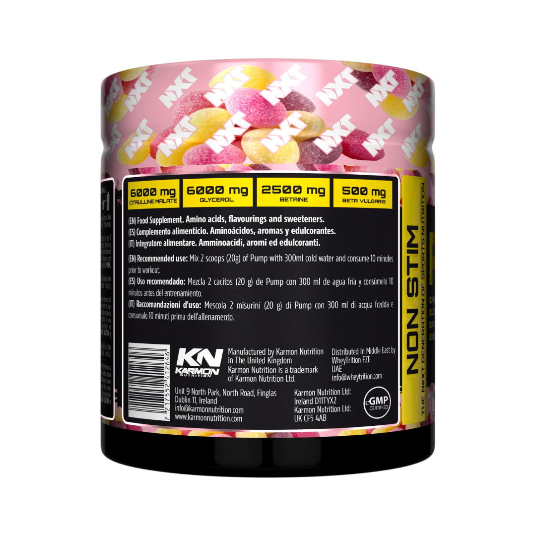 NXT Nutrition TNT Nuclear PUMP (Stim-Free) 500g Pear Drops