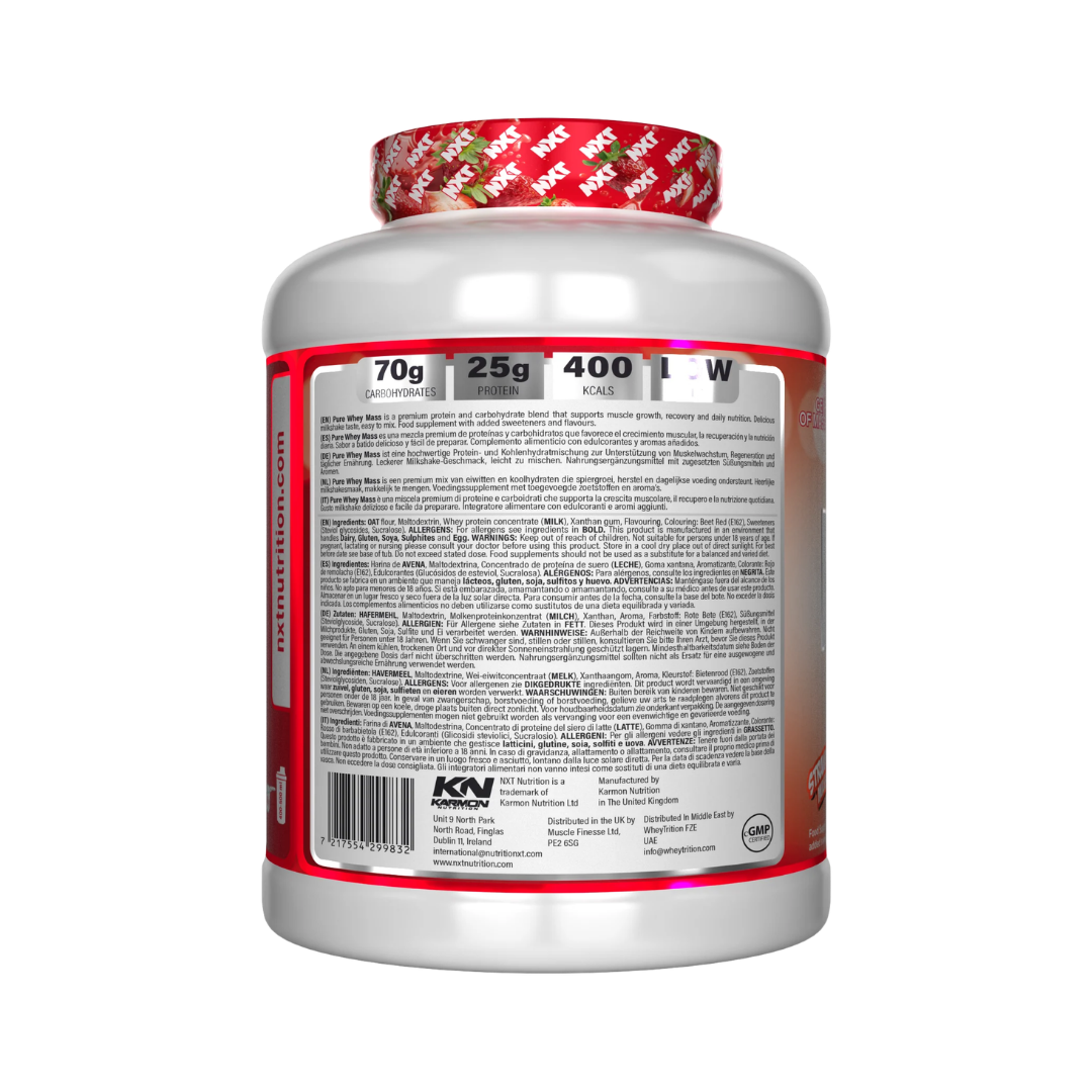 NXT Nutrition NXT Pure Whey Mass 3.18kg Strawberry Milkshake
