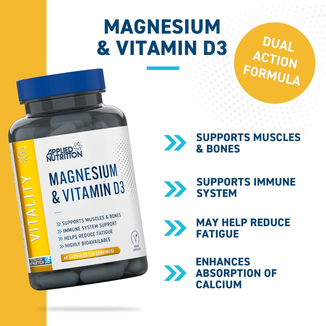 Applied Nutrition VITALITY Magnesium + D3 60 Caps