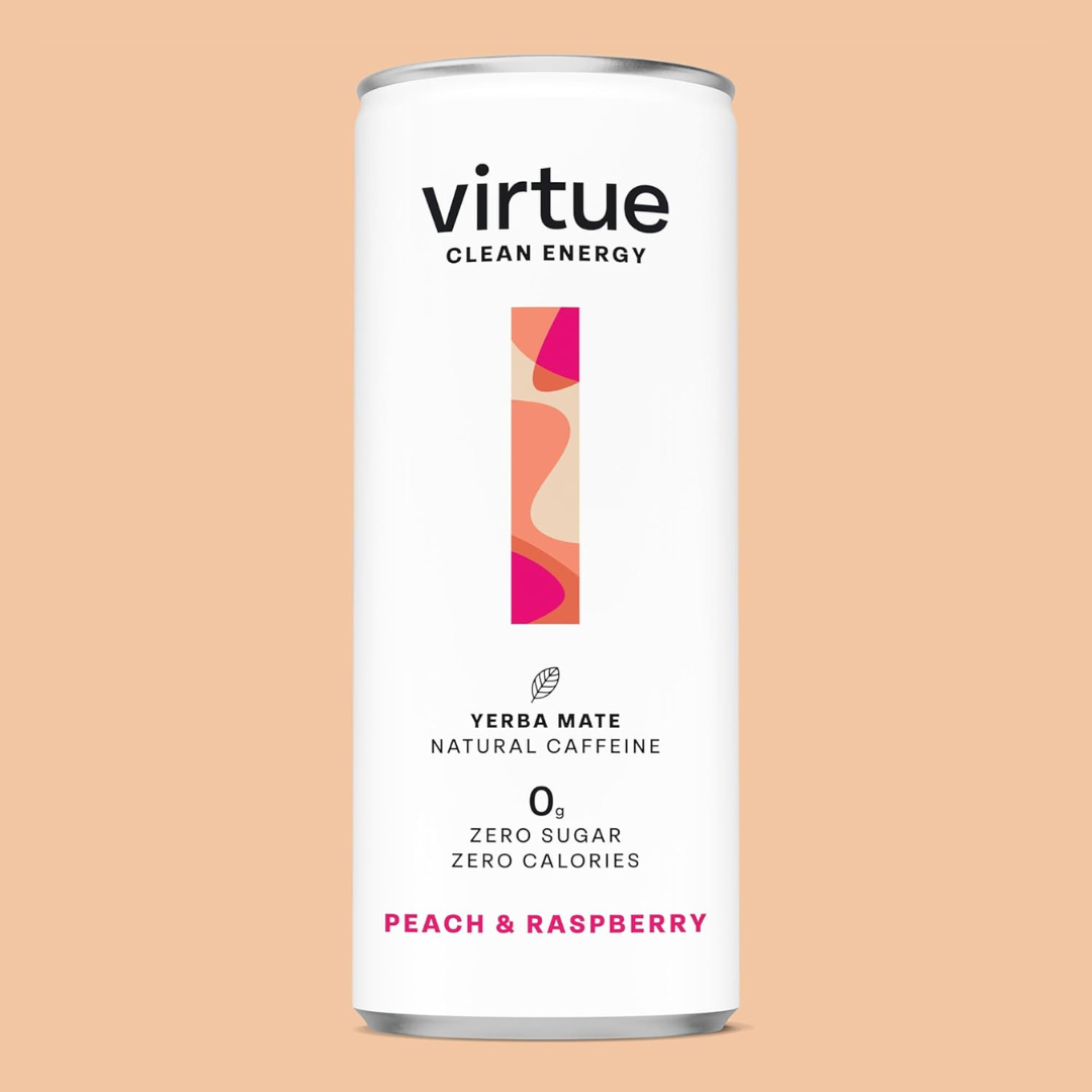 Virtue Clean Energy Yerba Mate 12x250ml Peach and Raspberry