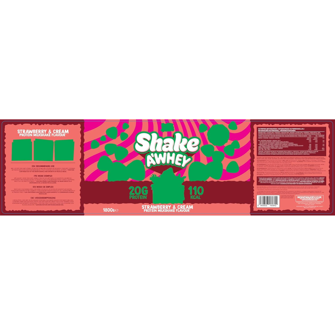 Mountain Joe's SHAKE A'WHEY 1.8kg Strawberry & Cream