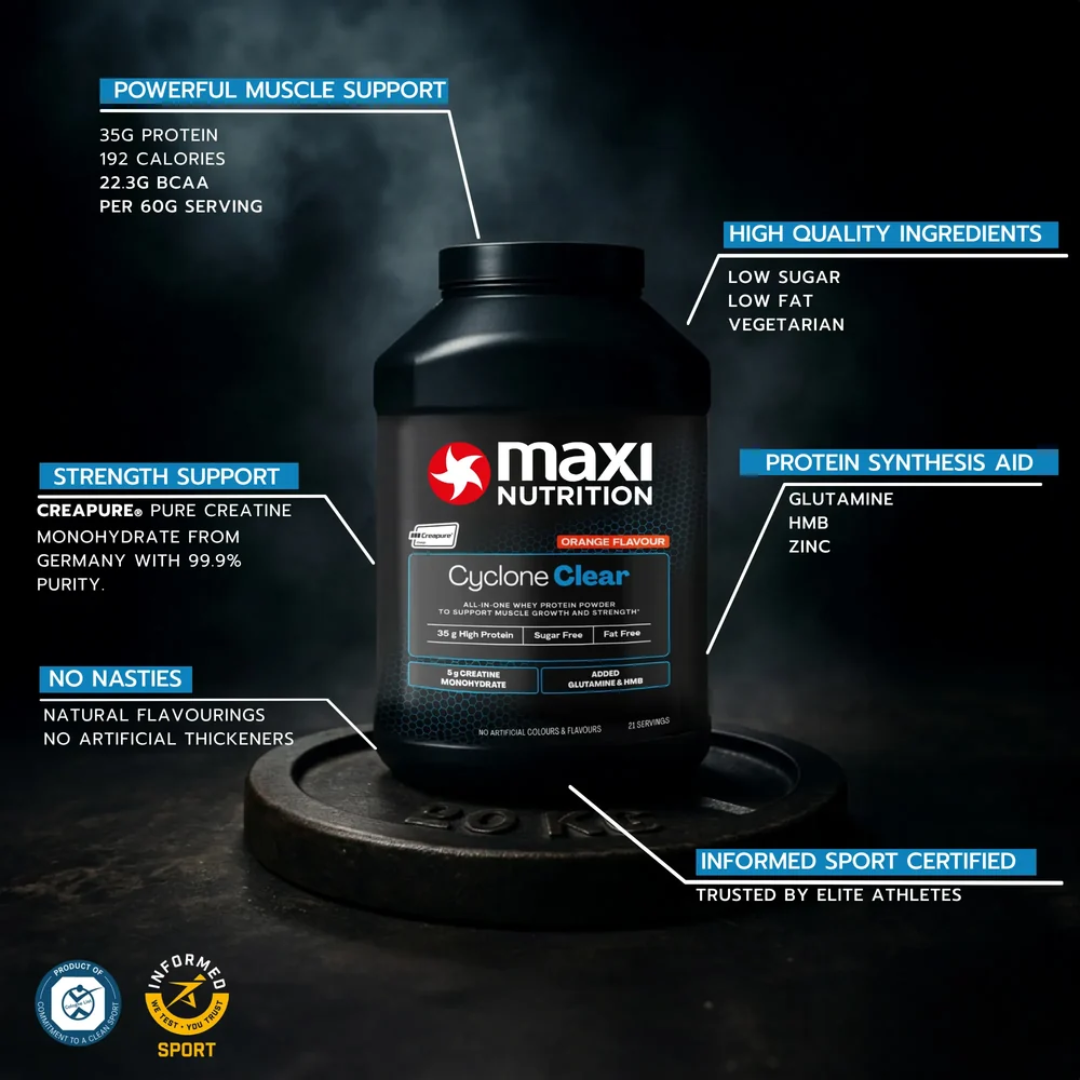 MaxiNutrition Cyclone Clear Powder 1.26kg Orange