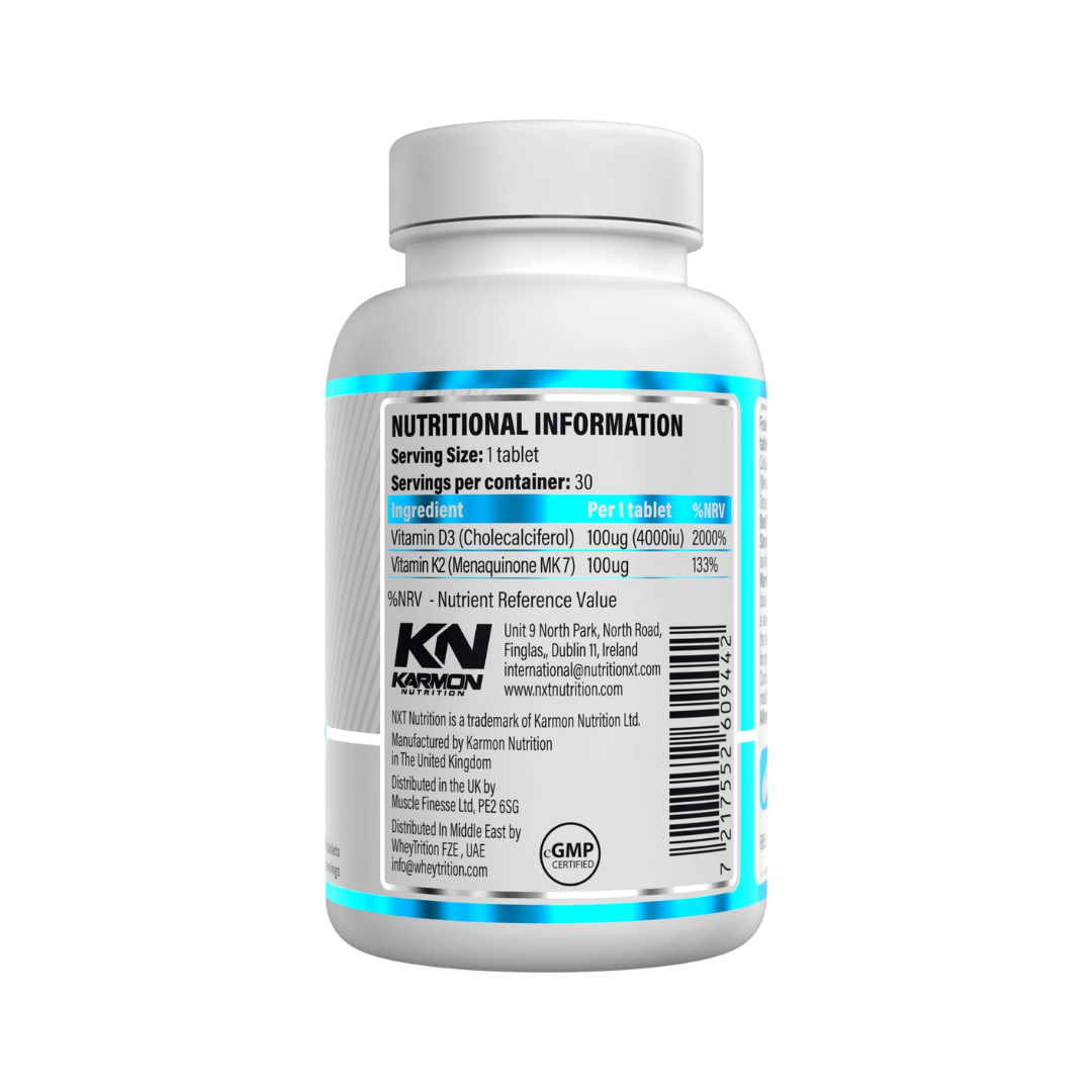 NXT Nutrition Vitamin D3 & K2 30 Tabs