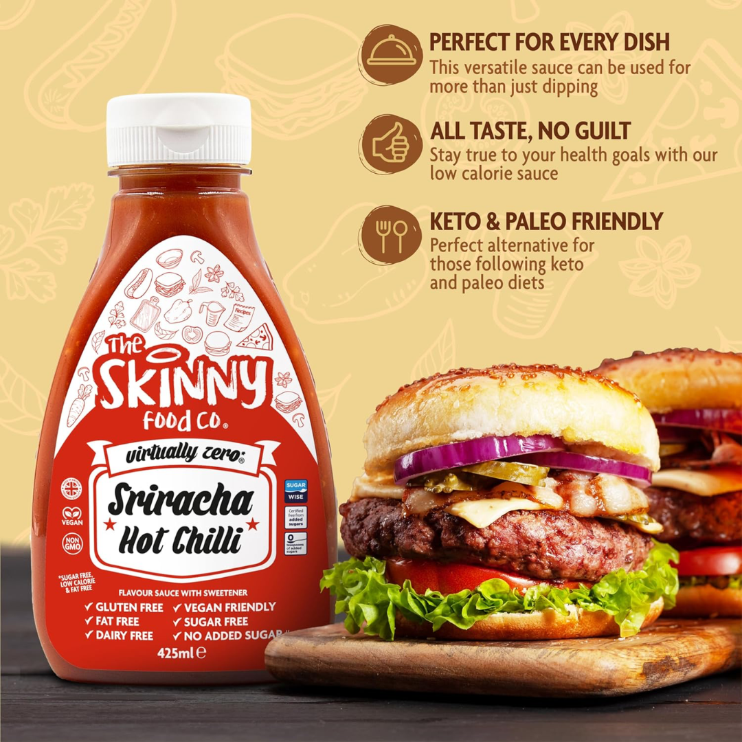 The Skinny Food Co Zero Calorie Skinny Sauce 425ml Sriracha