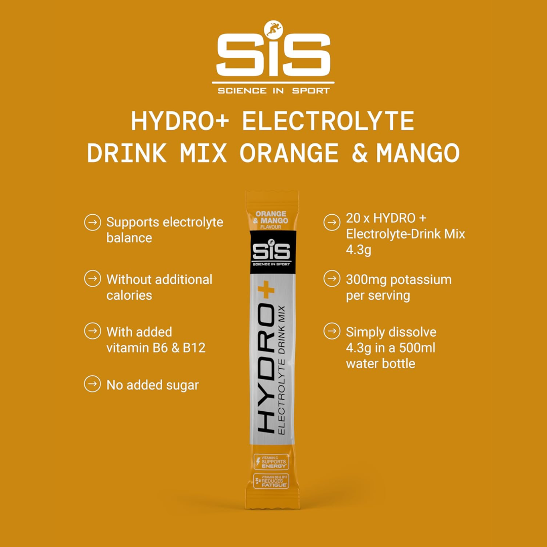 SIS (Science In Sport) Powder Hydro+ 20x4.3g Orange and Mango