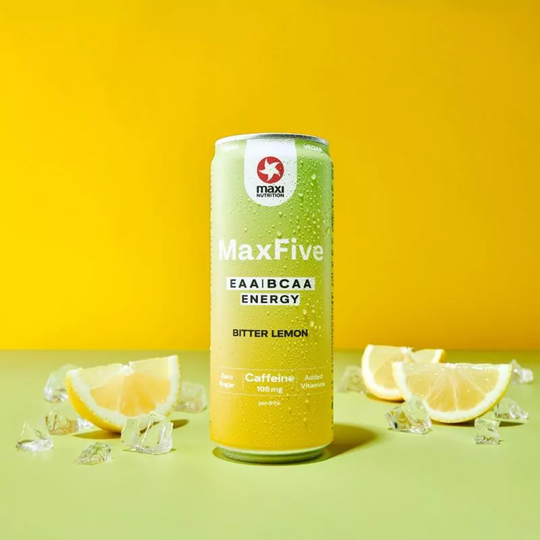 MaxiNutrition MaxFive Energy Drink 12x330ml Bitter Lemon