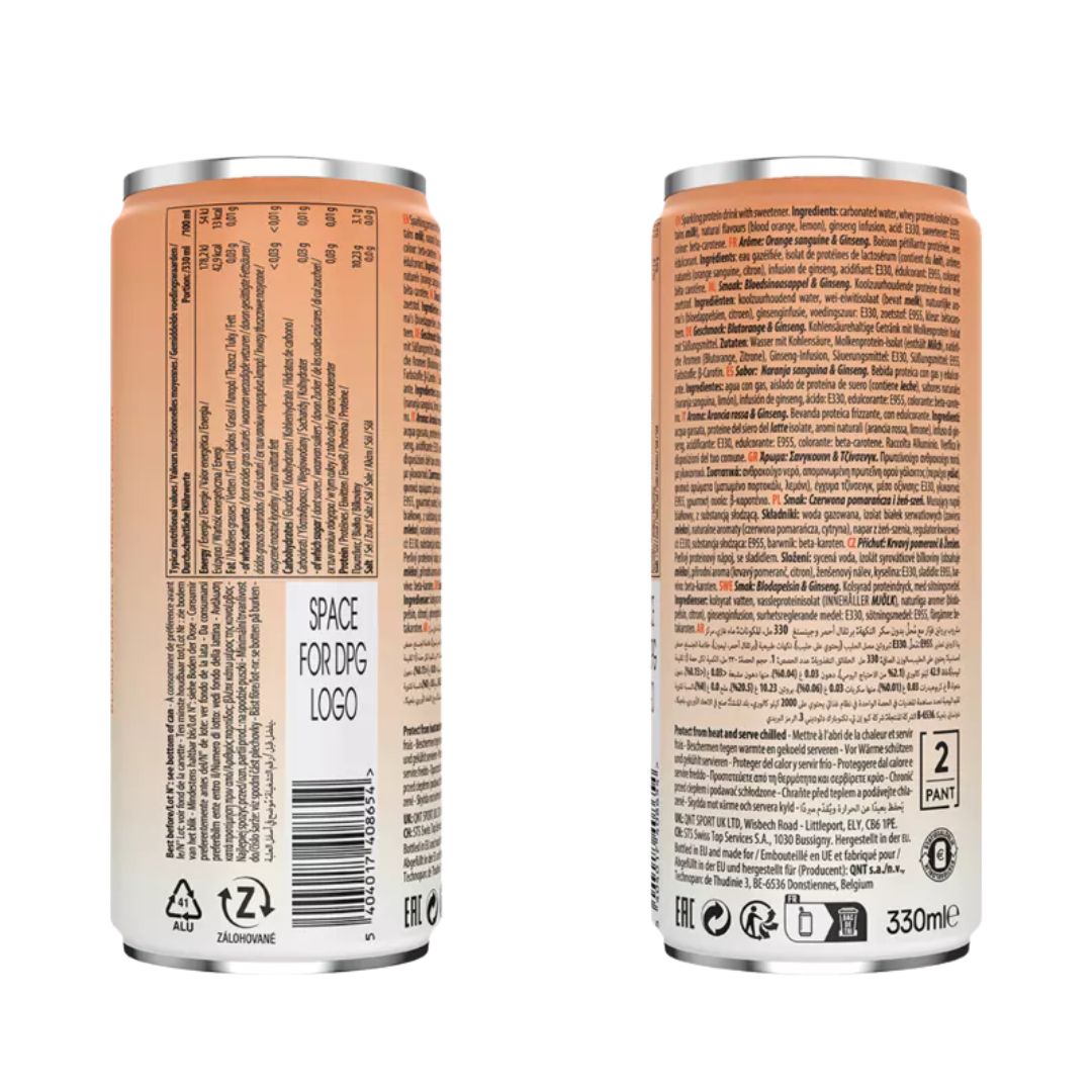 QNT Protein Water 12x500ml Blood Orange Ginseng