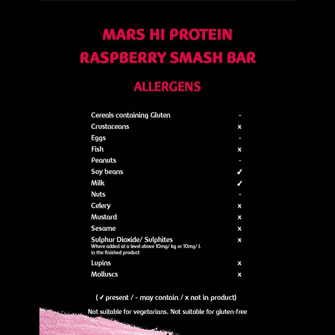 Mars Hi Protein Low Sugar 12x55g Raspberry Smash