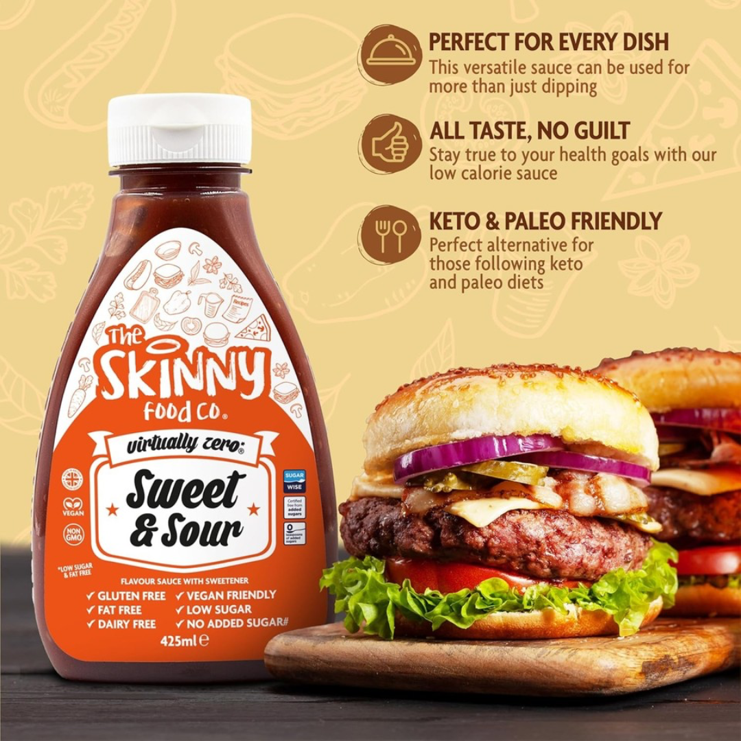 The Skinny Food Co Zero Calorie Skinny Sauce 425ml Sweet & Sour