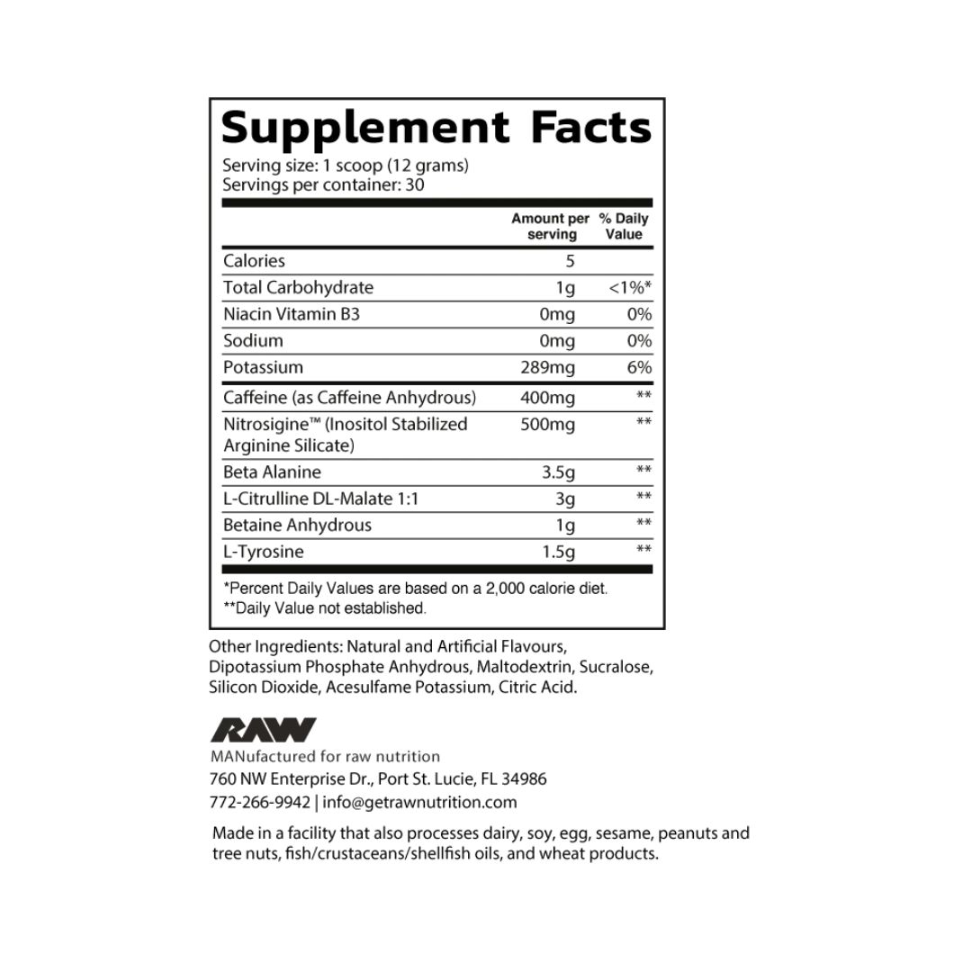 Raw Nutrition Pre Extreme EU 360g Tropical Paradise