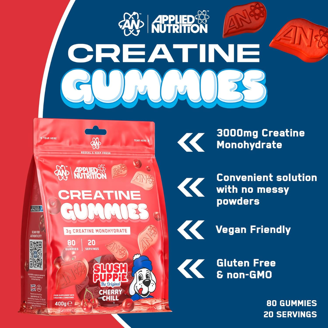 Applied Nutrition Creatine Gummies 80 Gummies Cherry Chill SLUSH PUPPiE