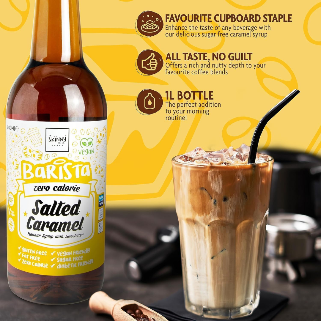 The Skinny Food Co Skinny Barista Zero Calorie Coffee Syrup 1000ml Salted Caramel