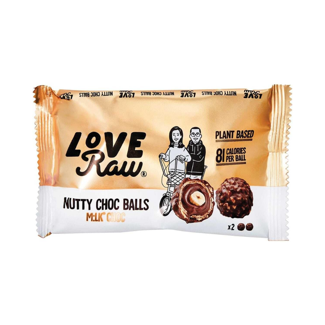 LoveRaw Nutty Choc Balls - Milk Choc 9x28g Milk Choc
