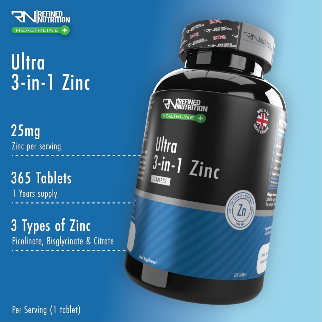 Refined Nutrition Ultra Zinc 3-in-1 365 Tabs