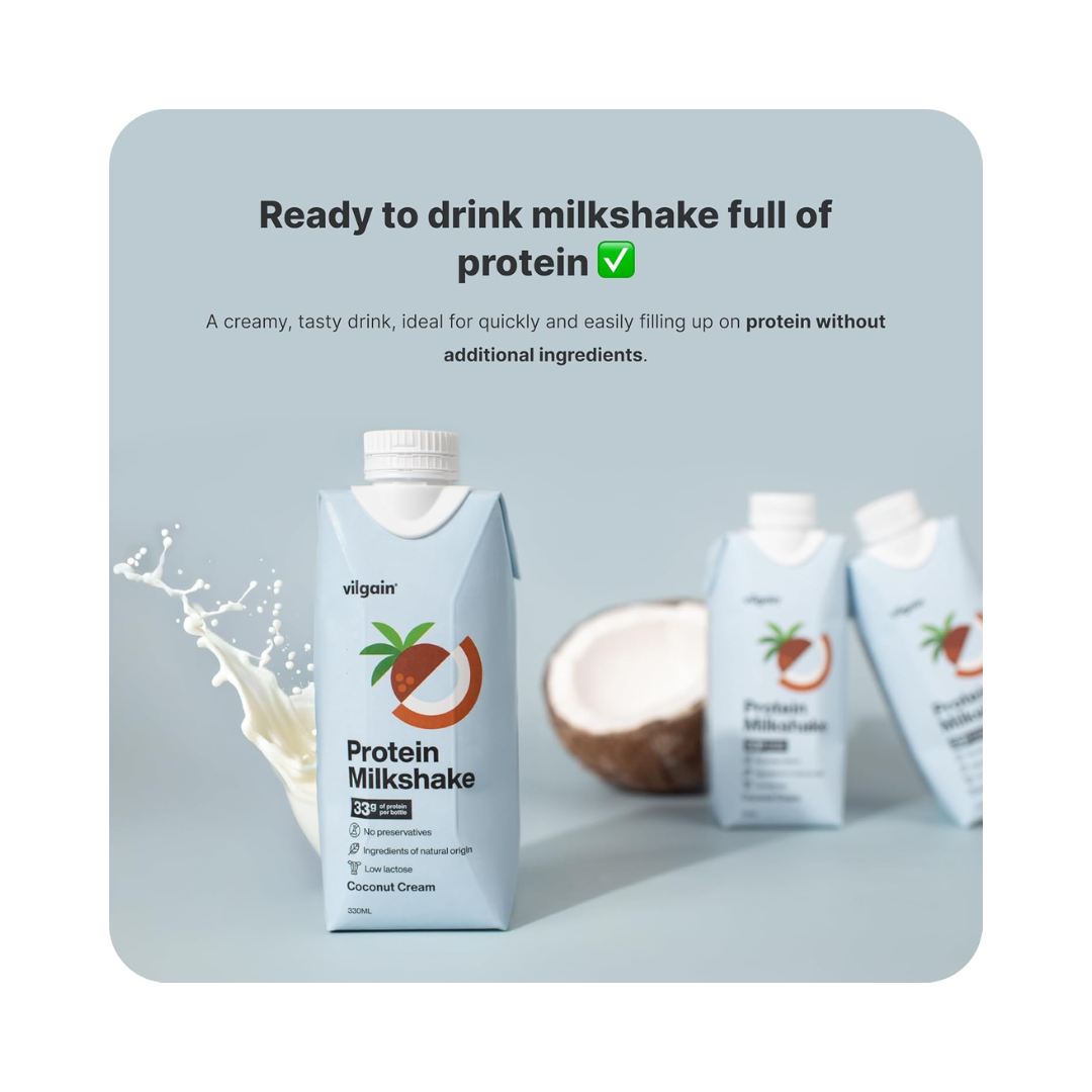 Vilgain Protein Milkshake 12x330ml Coconut Cream