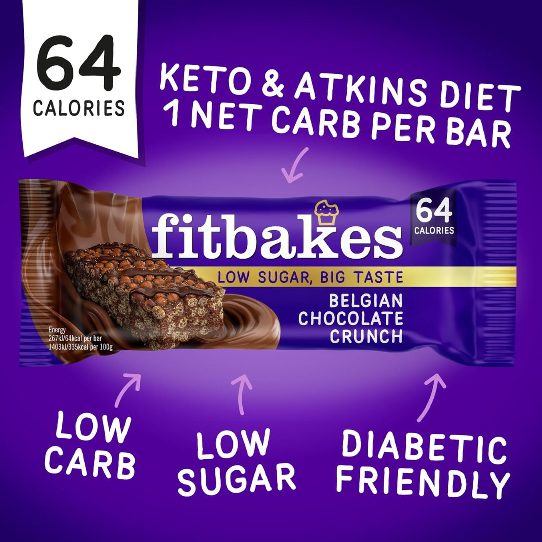 Fitbakes Crunch Bar 12x19g Belgian Chocolate
