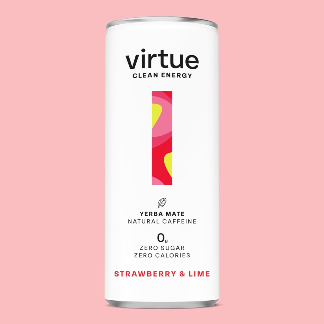 Virtue Clean Energy Yerba Mate 12x250ml Strawberry and Lime