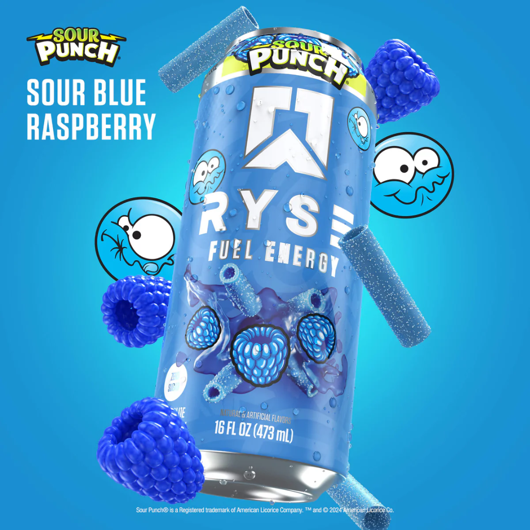 RYSE Fuel Energy 12x473ml Sour Punch Blue Raspberry