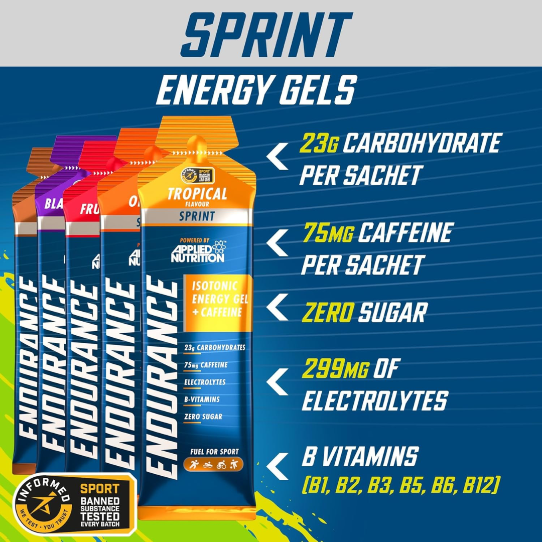 Applied Nutrition Endurance Velocity Sprint Gel 20x60g Blackcurrant