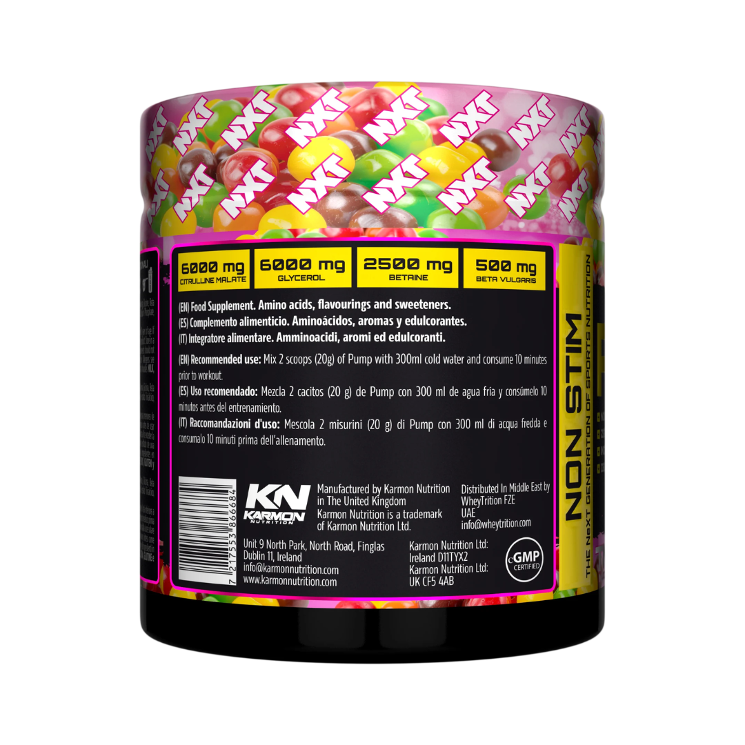 NXT Nutrition TNT Nuclear PUMP (Stim-Free) 500g Mixed Candy
