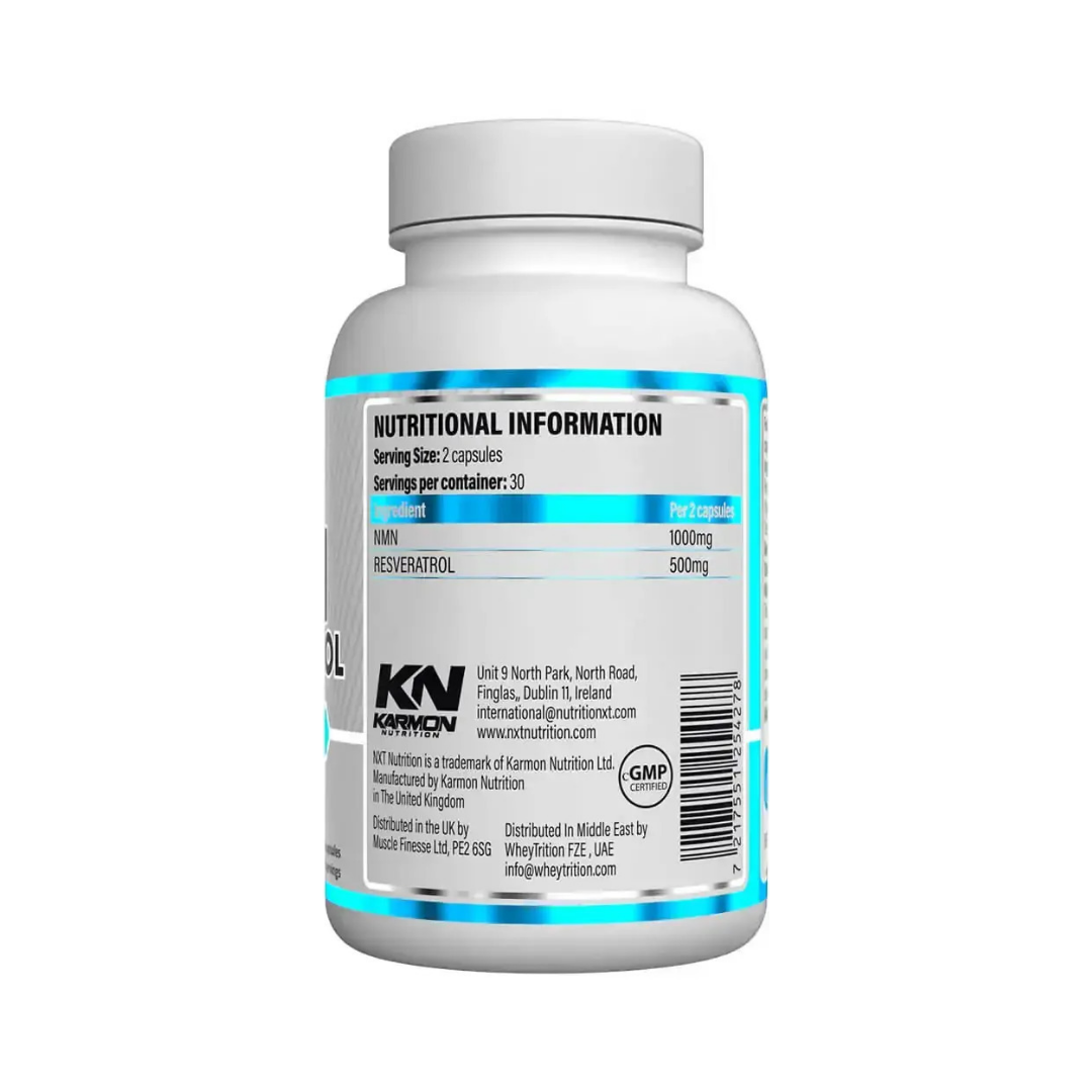 NXT Nutrition NMN & Resveratrol 60 Caps