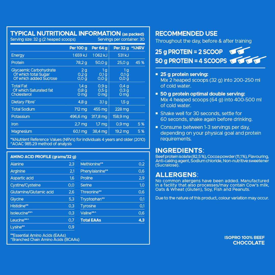 USN Beef Protein Isolate 960g Chocolate