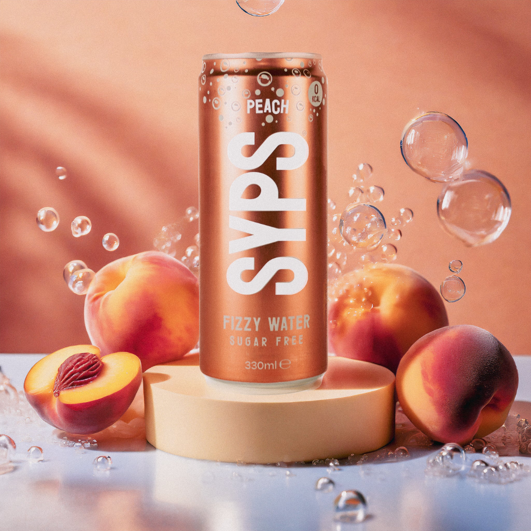SYPS Fizzy Water 12x330ml Peach