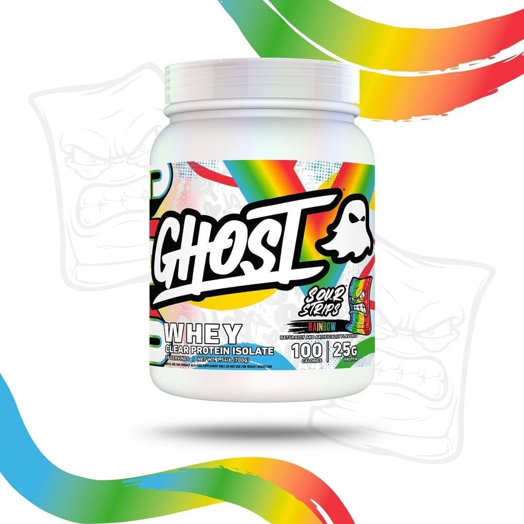 Ghost Clear Whey Isolate 710g Rainbow Candy Sour Strips