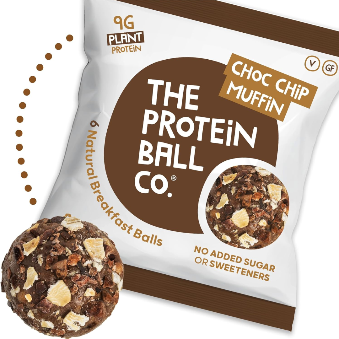 The Protein Ball Co Breakfast To-Go Protein + Vitamin Balls 10x46g Choc Chip Muffin