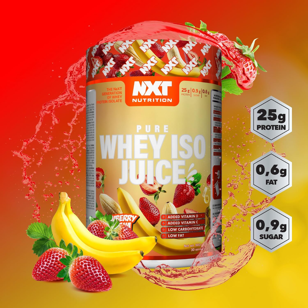 NXT Nutrition Pure Whey ISO Juice 900g Strawberry & Banana