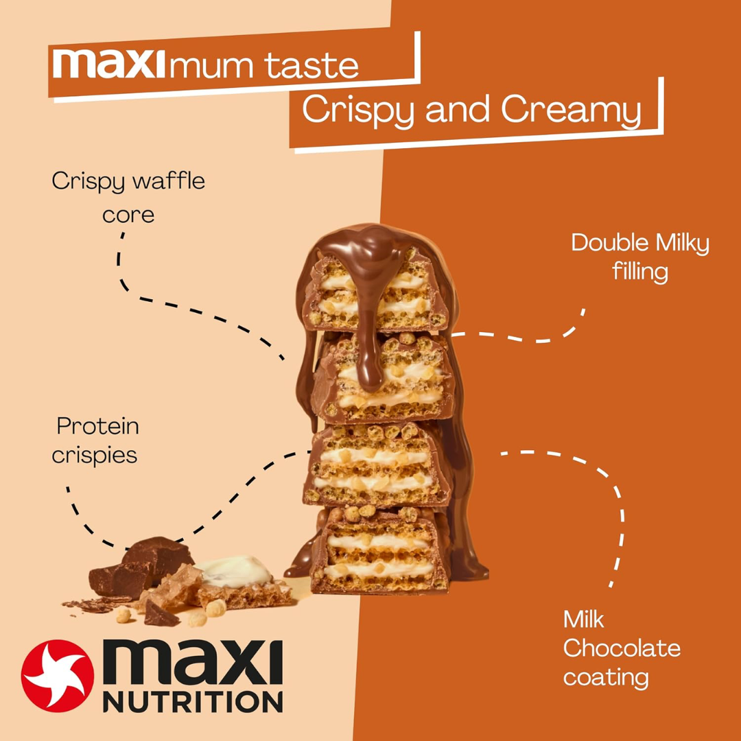 MaxiNutrition Protein Waffle Bar 12x40g Double Milk