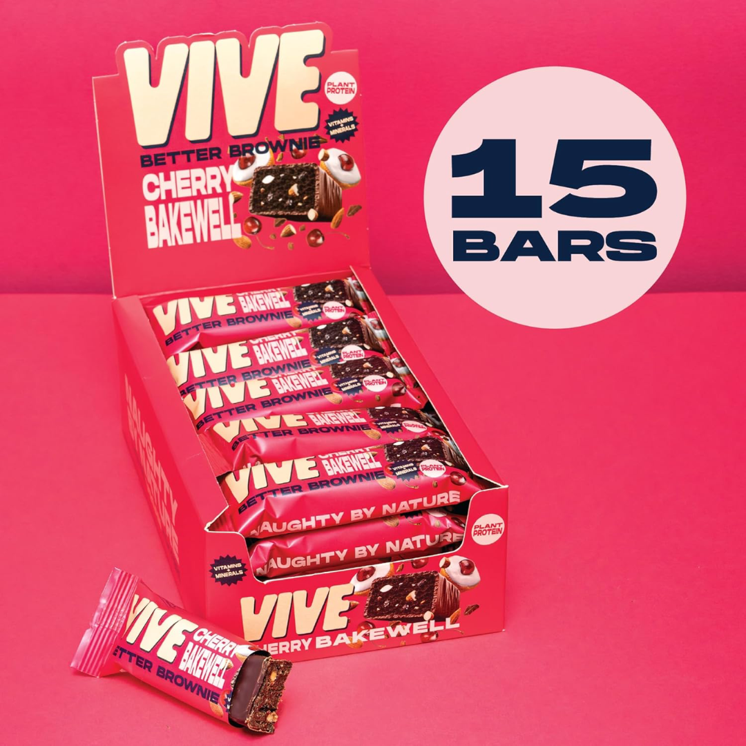 Vive Better Brownie 15x40g Cherry Bakewell