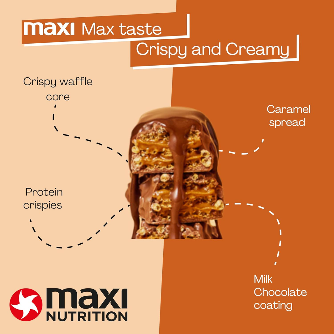 MaxiNutrition Protein Waffle Bar 12x40g Caramel Spread