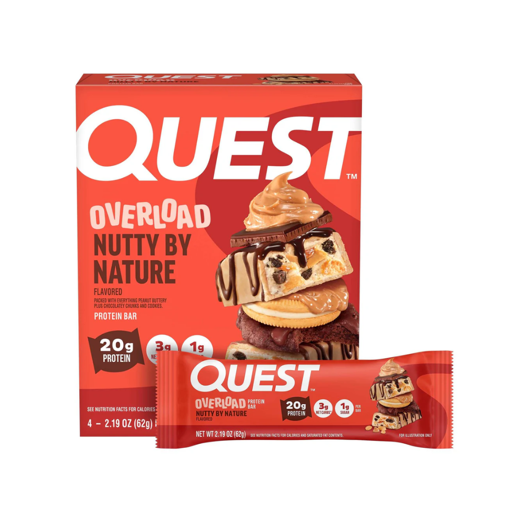 Quest Nutrition Overload Protein Bar 12x60g Nutty by Nature