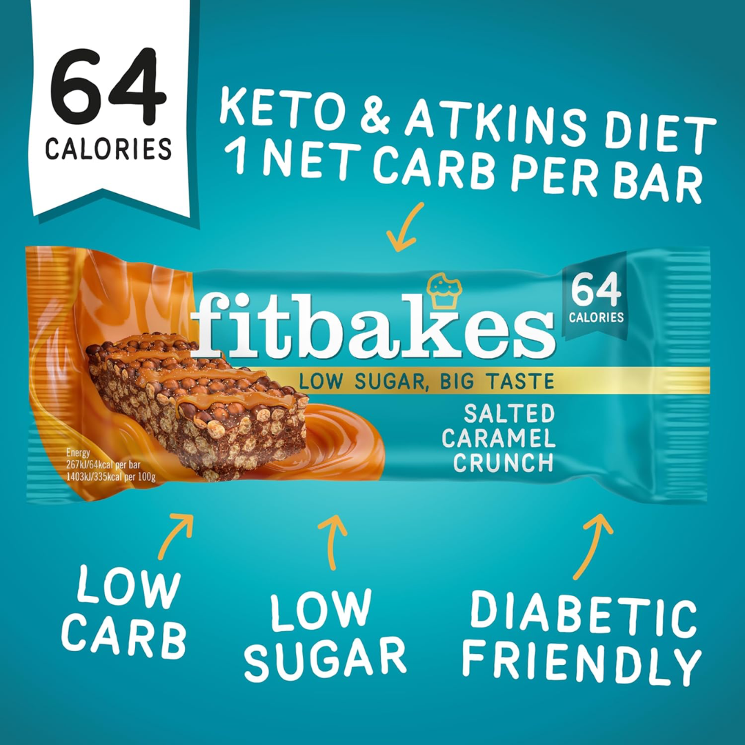 Fitbakes Crunch Bar 12x19g Salted Caramel