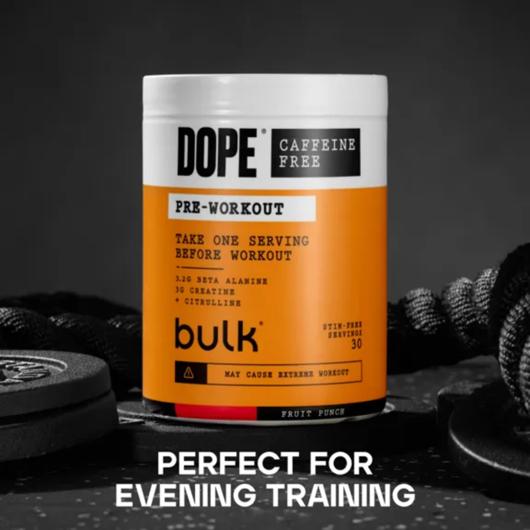 Bulk Dope Pre Workout Caffeine Free 510g Fruit Punch
