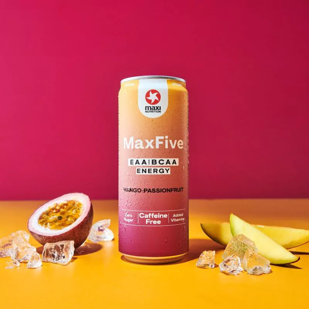 MaxiNutrition MaxFive Energy Drink 12x330ml Mango Passionfruit
